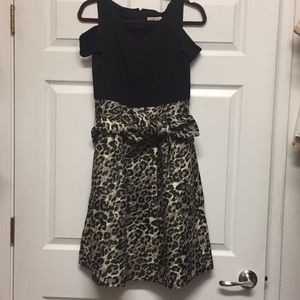 Leopard and black cocktail dress